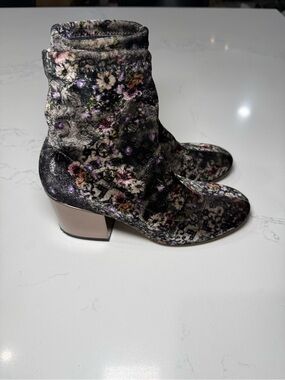 Gabriella Floral Velvet Sock Boots